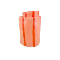 Vase med skønne laks og orange striber