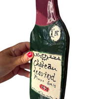 Rødvin, keramisk Vægophæng Vinflaske. Redwine Wall object.