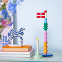 Tally wooden flag. Statement table flag, height 35cm, with clean, harmonious shapes and colors.