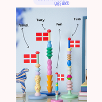 Tally wooden flag. Statement table flag, height 35cm, with clean, harmonious shapes and colors.