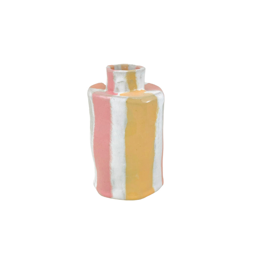 Stribet vase i skønne pastel farver