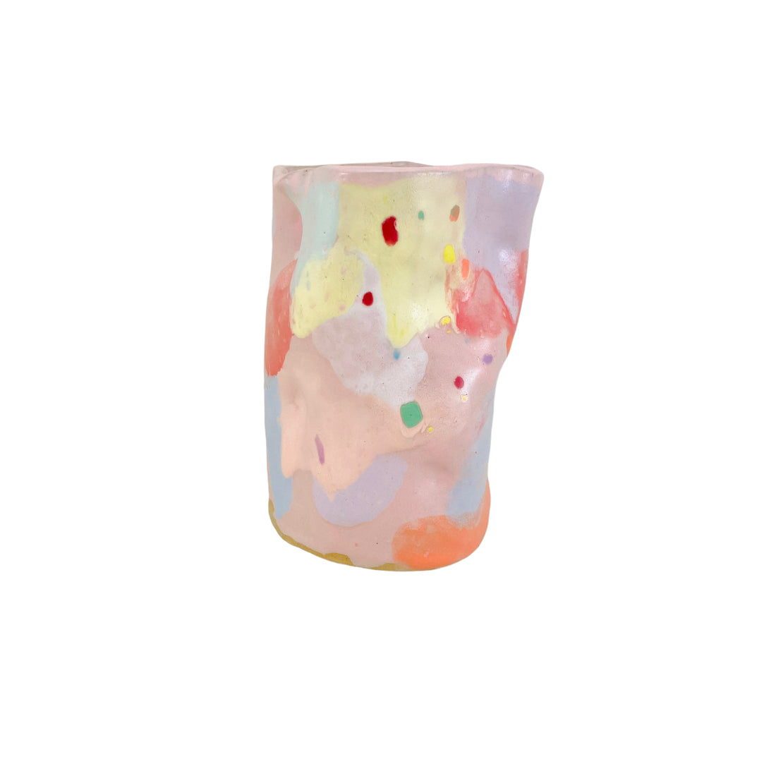 Krøllet vase i lyserød splash