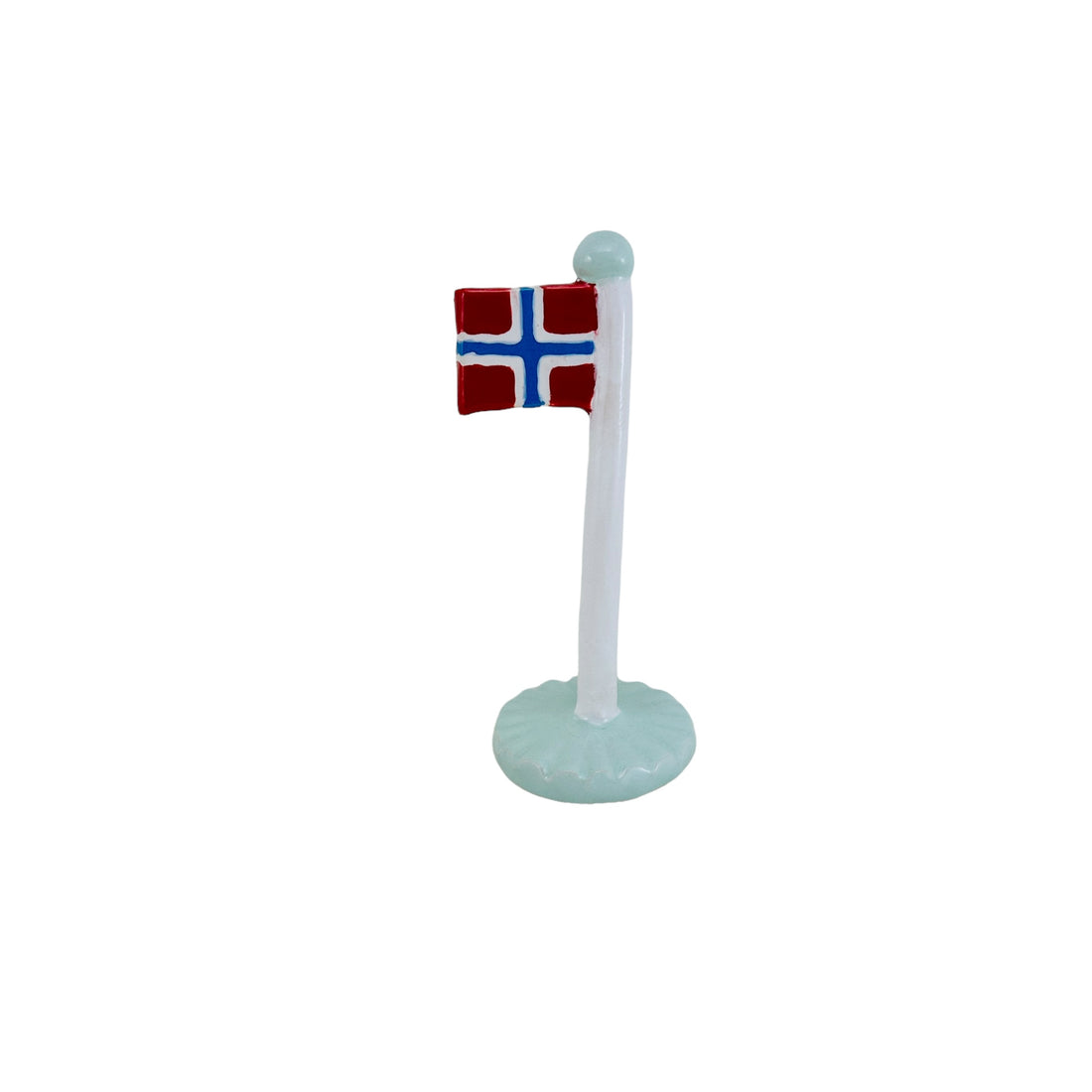 Norsk flag / Smiley flag på mintgrøn fod