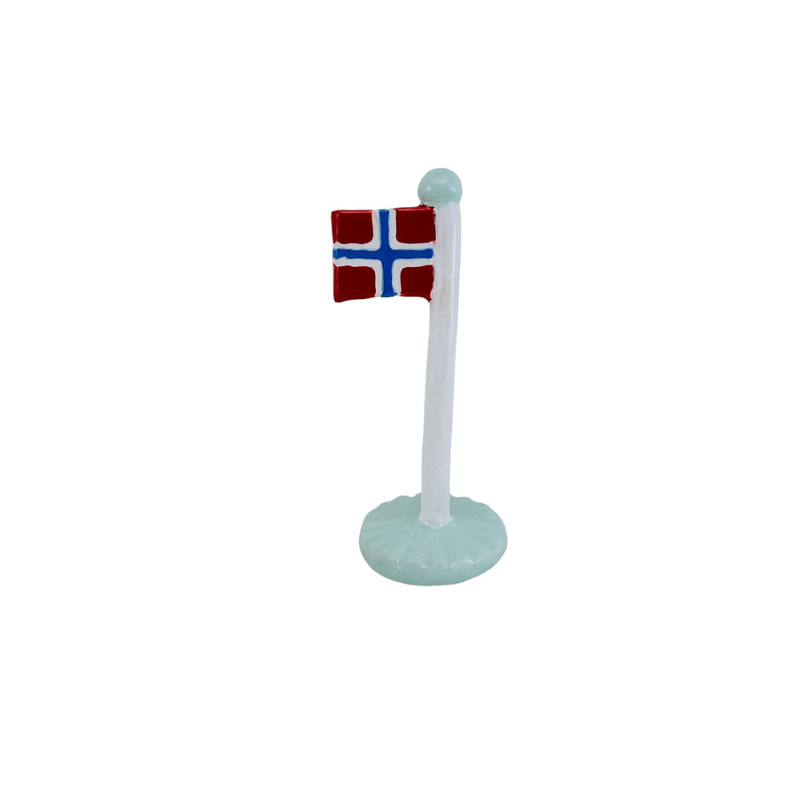 Norsk flag / Smiley flag på mintgrøn fod