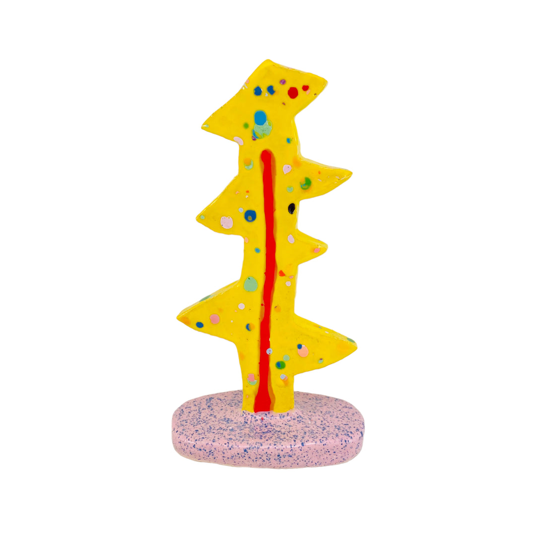 Større juletræ i gul med dots