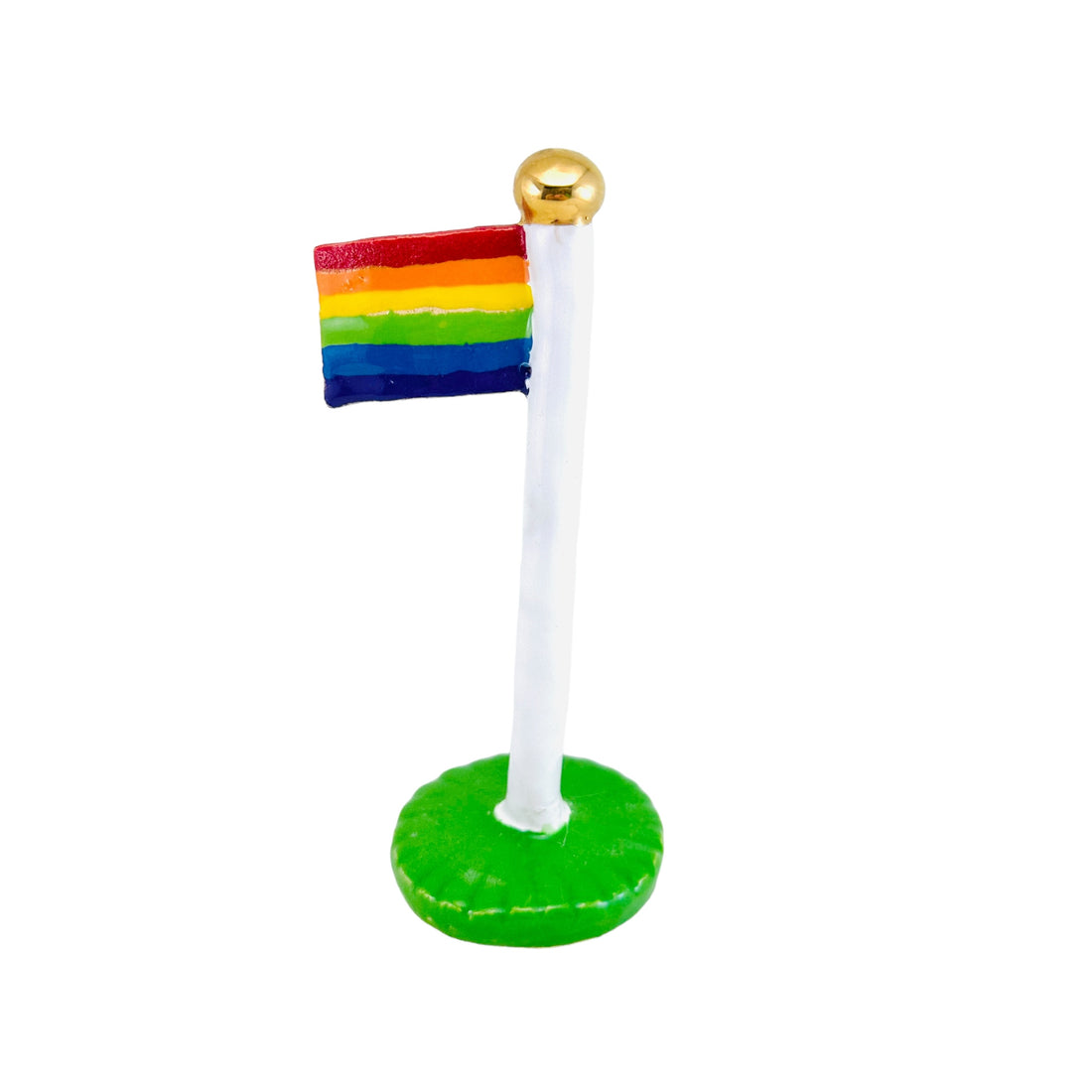 Pride Flag med guld knop