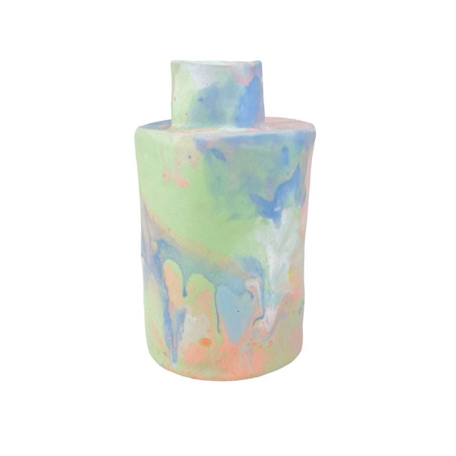 Vase med splash i skønne pastel farver