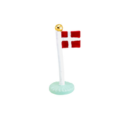 Keramik flag med guldknop & lysegrøn fod