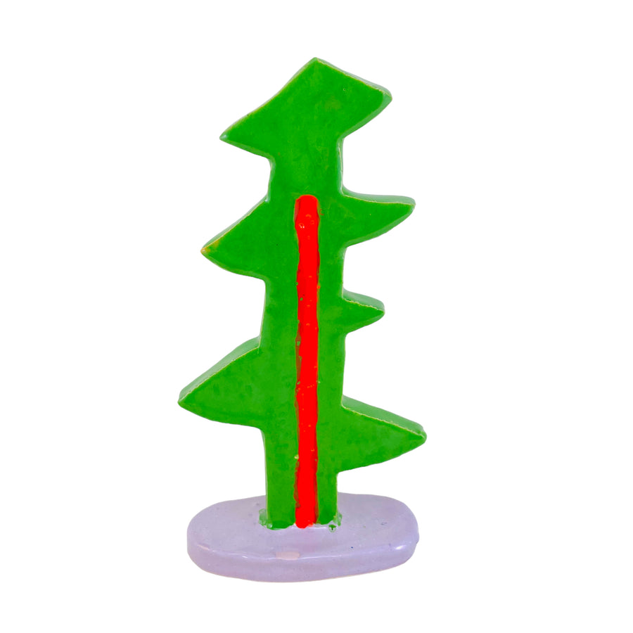 Større Juletræ i grøn og med rød stribe