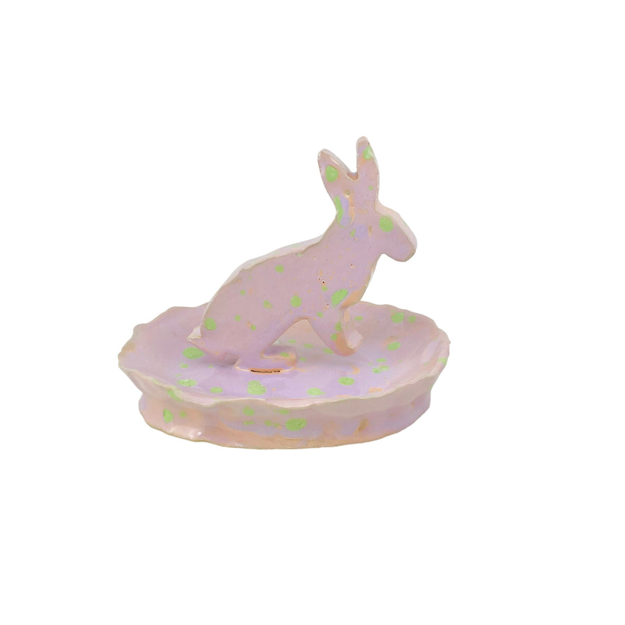 Keramik figur - kanin med bred fod