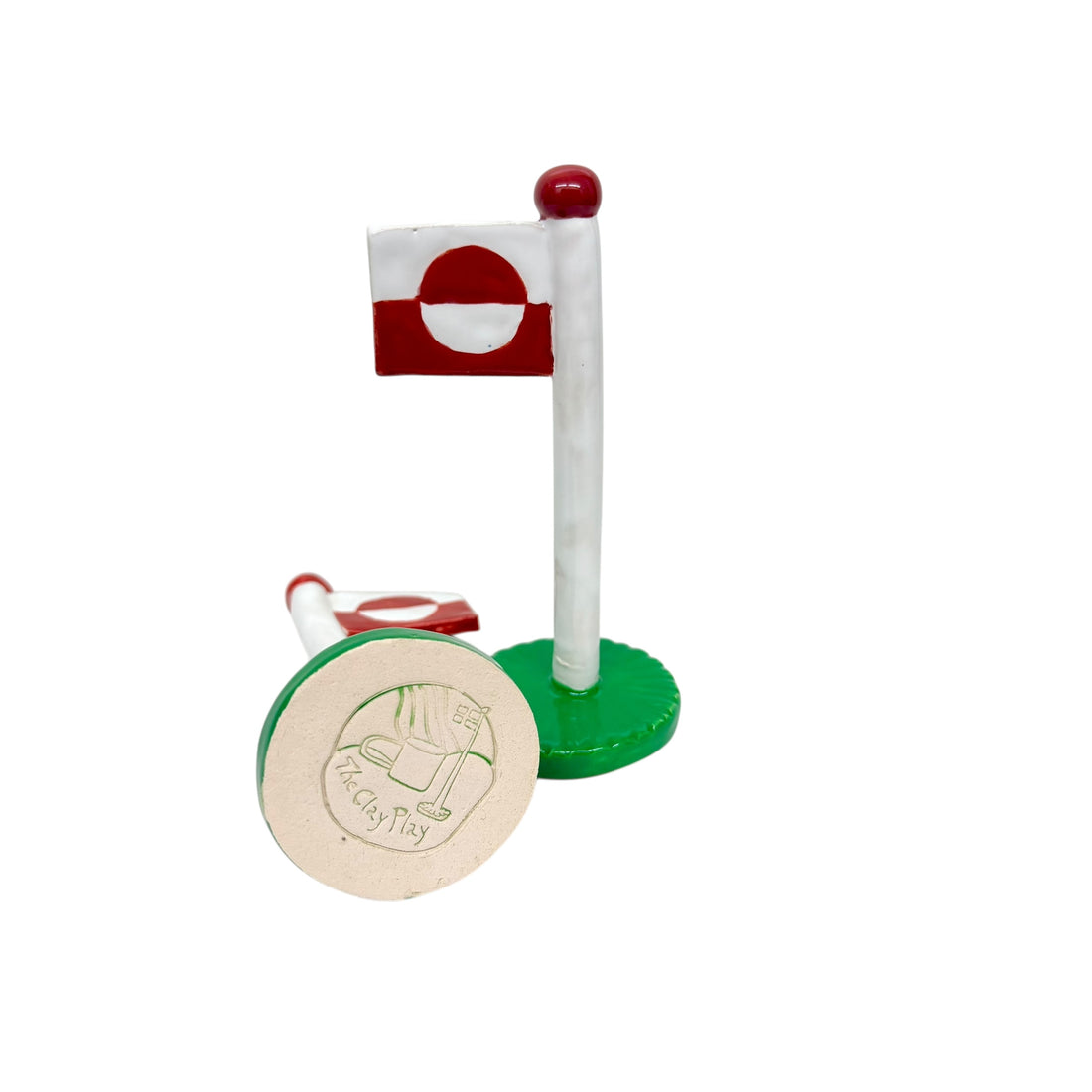 Grønlandsk flag med græsgrøn fod