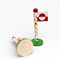 Grønlandsk/ Dansk flag med græsgrøn fod