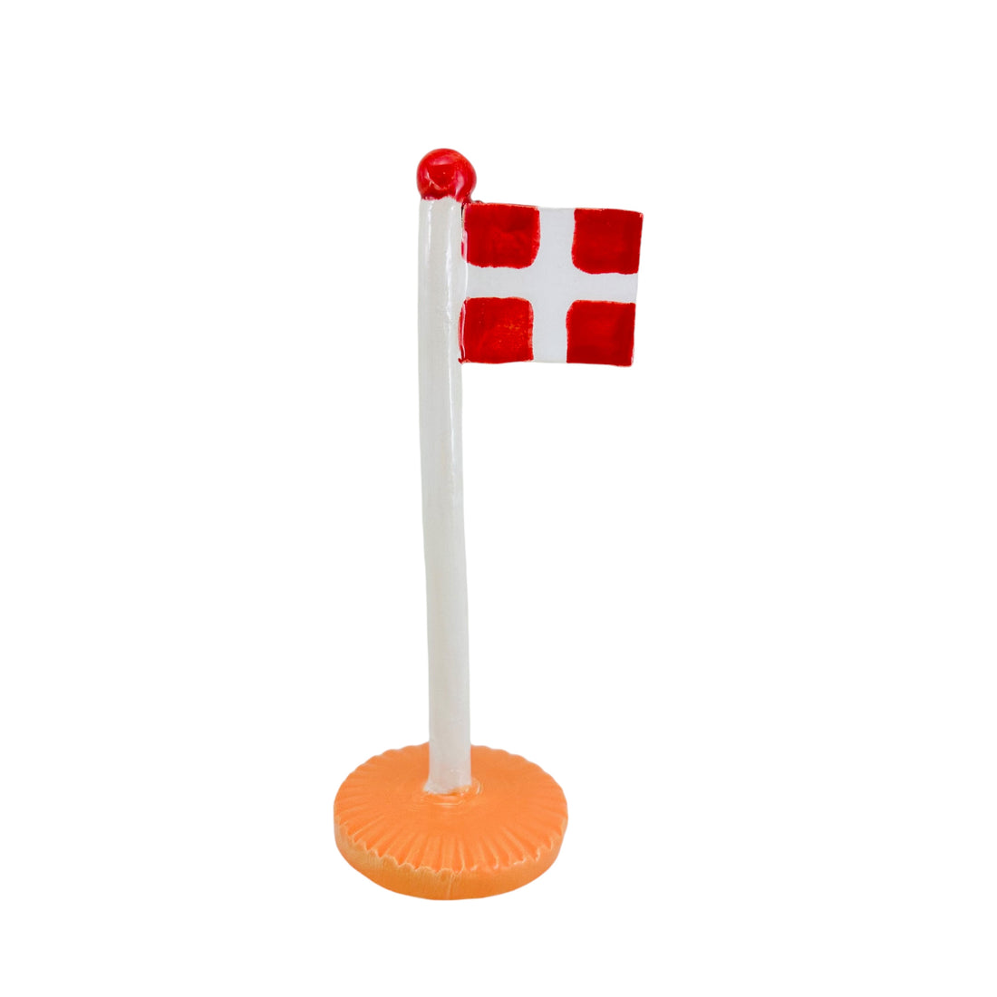 Dannebrogs flag med skøn orange fod