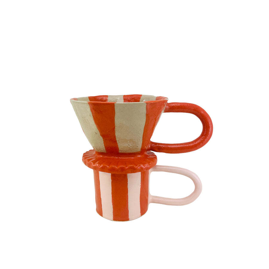 Beige natural / orange Coffee Dripper