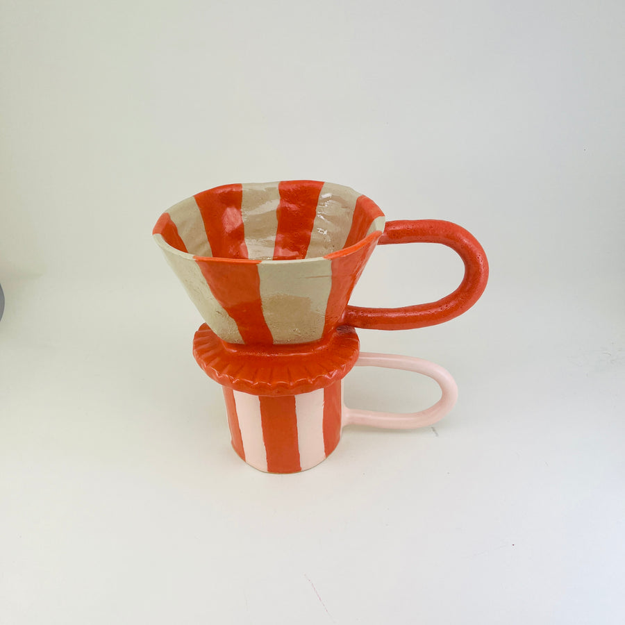 Beige natural / orange Coffee Dripper