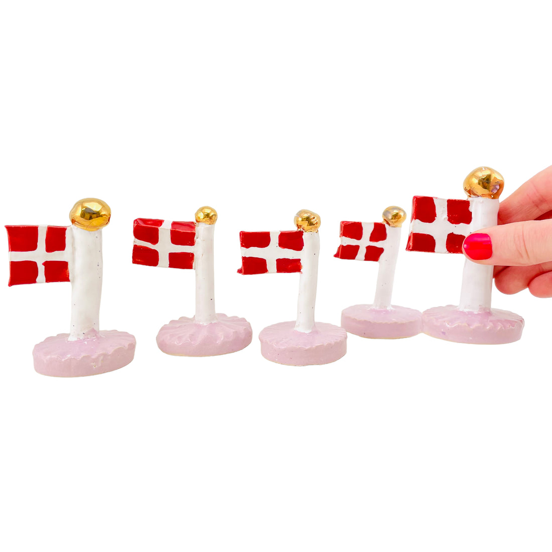 Special Edition Bordflag med Lilla Fod og Guld Knop